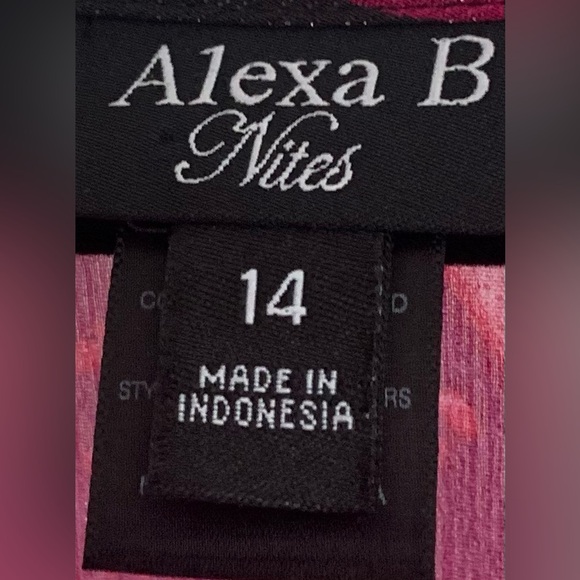 Alexa B Nites Black and Pink Floral Dress - Picture 2 of 7